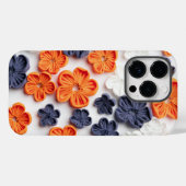 春手作り縫製織花オレンジブルー Case-Mate iPhoneケース (裏面 (横))