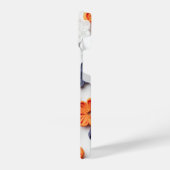 春手作り縫製織花オレンジブルー iPhoneケース (左側面)