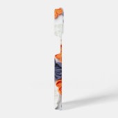 春手作り縫製織花オレンジブルー iPhoneケース (右側面)