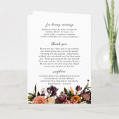 春折りカラフル畳み結婚式 プログラム (裏面)