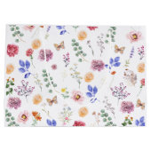 春押さえられた野生の花蝶ホワイト ラージペーパーバッグ (裏面)