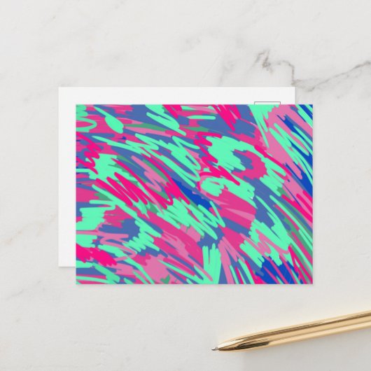 春抽象芸術アートの待機中 ポストカード (正面/裏面インサイチュ)