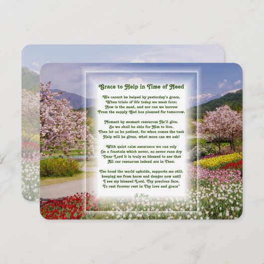 春救済の場を持つキリスト教の詩 シーズンカード (正面/裏面)