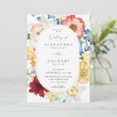 春数々のカラー結婚花模様の3a 招待状 (スタンド正面)