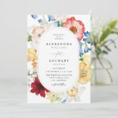 春数々のカラー結婚花模様の3b 招待状 (スタンド正面)