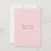 春数々のカラー花模様なし食事RSVP – ピンク 出欠カード (裏面)