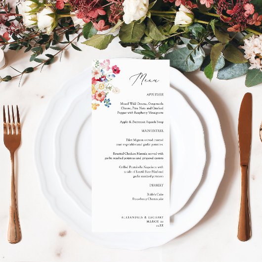 春数々のカラー花模様トールメニュー メニュー