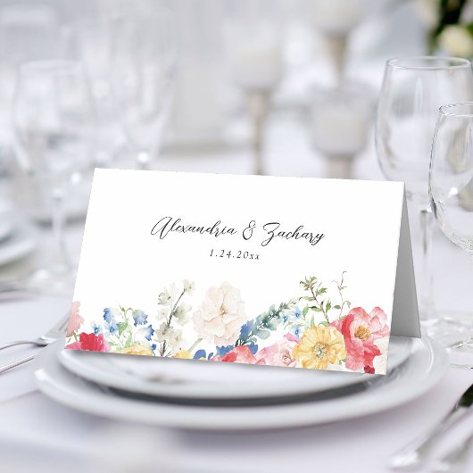 春数々のカラー花模様座席表 プレイスカード