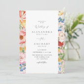 春数々のカラー花模様結婚の4 招待状 (スタンド正面)