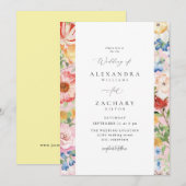 春数々のカラー花模様結婚の4 招待状 (正面/裏面)