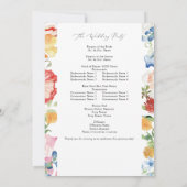 春数々のカラー花模様結婚式 プログラム (裏面)