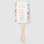 春数々のカラー花模様結婚式 プログラム ハンドファン