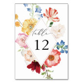 春数々のカラー花模様表の番号 テーブルナンバー (裏面)