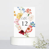 春数々のカラー花模様表の番号 テーブルナンバー