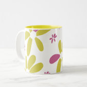 春数々の花色イエローピンク ツートーンマグカップ (正面左)