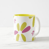 春数々の花色イエローピンク ツートーンマグカップ (正面右)