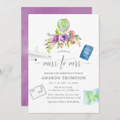 春旅行恋しく思のブライダルシャワーへ 招待状 (正面/裏面)