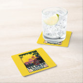 春旅行昇進ポスターのマドリード スクエアペーパーコースター (インサイチュ)