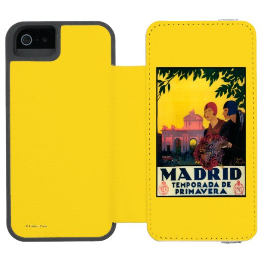 春旅行昇進ポスターのマドリード INCIPIO iPhoneウォレットケース (フォリオオープン)