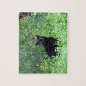 春日のパズルの黒猫 ジグソーパズル (縦)