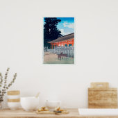 春日神社の鹿, 川瀬巴水 Deer of Kasuga Shrine in Nara, Hasui ポスター (キッチン)