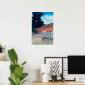 春日神社の鹿, 川瀬巴水 Deer of Kasuga Shrine in Nara, Hasui ポスター (ホームオフィス)