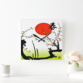 春時計 スクエア壁時計 (ホーム)