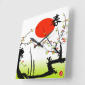 春時計 スクエア壁時計 (傾斜)