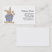 春時間 · 花が付いているイースターのウサギ 名刺 (正面/裏面)