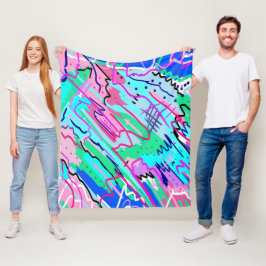 春景観抽象芸術プリント フリースブランケット