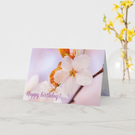 春期の桜花の正面視 カード (黄色い花)