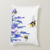 春枕花とハチ飛んでいる アクセントクッション (裏面(縦))