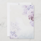 春柔らかい紫色の花ほこりっぽい青の赤ちゃんシャワー 招待状 (裏面)