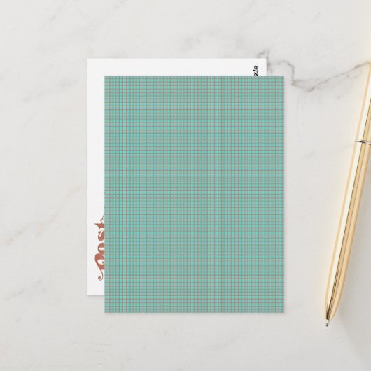 春格子模様の春日色 ポストカード (正面/裏面インサイチュ)