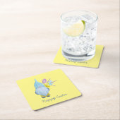 春格言ハッピーイースター スクエアペーパーコースター (インサイチュ)