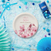 春桜さくらんぼブロッサムピンク誕生日 ペーパープレート (パーティー)