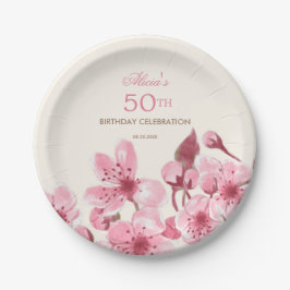 春桜さくらんぼブロッサムピンク誕生日 ペーパープレート