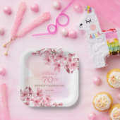 春桜さくらんぼブロッサムピンク誕生日 ペーパープレート (パーティー)