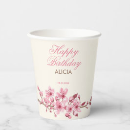 春桜さくらんぼブロッサムピンク誕生日 紙コップ