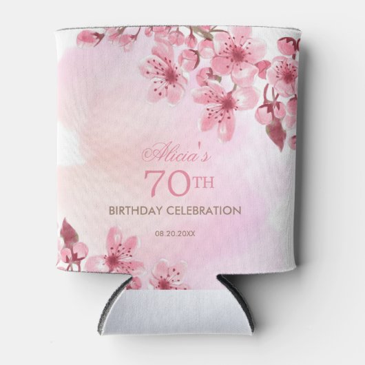 春桜さくらんぼブロッサムピンク誕生日 缶クーラー (正面)