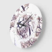 春梅の木のエレガント自然 ラージ壁時計 (傾斜)