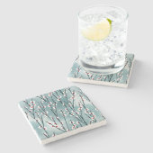 春梅花柄 ストーンコースター (横)