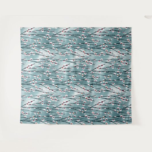 春梅花柄 タペストリー (正面(横))