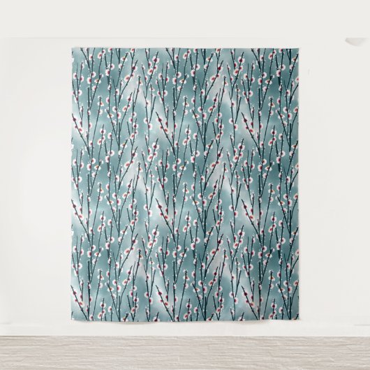 春梅花柄 タペストリー (正面)