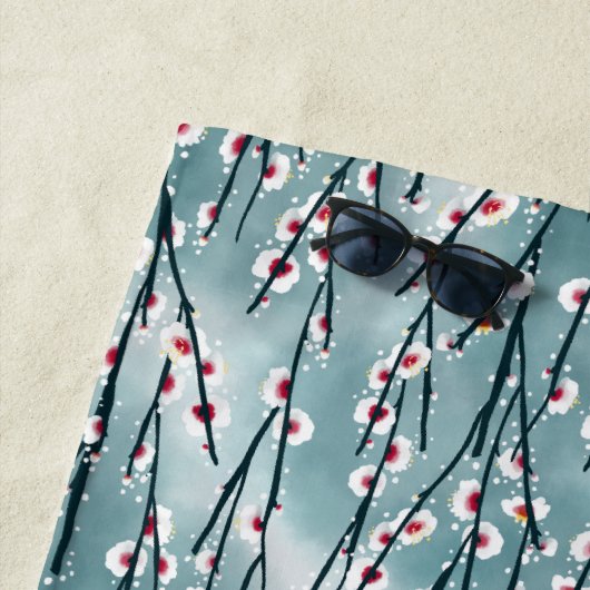 春梅花柄 ビーチタオル (インサイチュ)