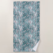 春梅花柄 ビーチタオル (正面)