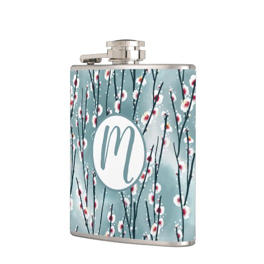 春梅花柄 フラスク (左)