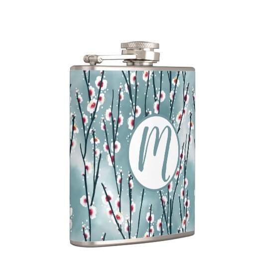 春梅花柄 フラスク (右)