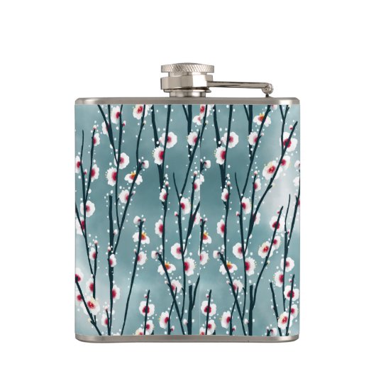 春梅花柄 フラスク (裏面)