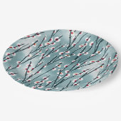 春梅花柄 ペーパープレート (アングル)